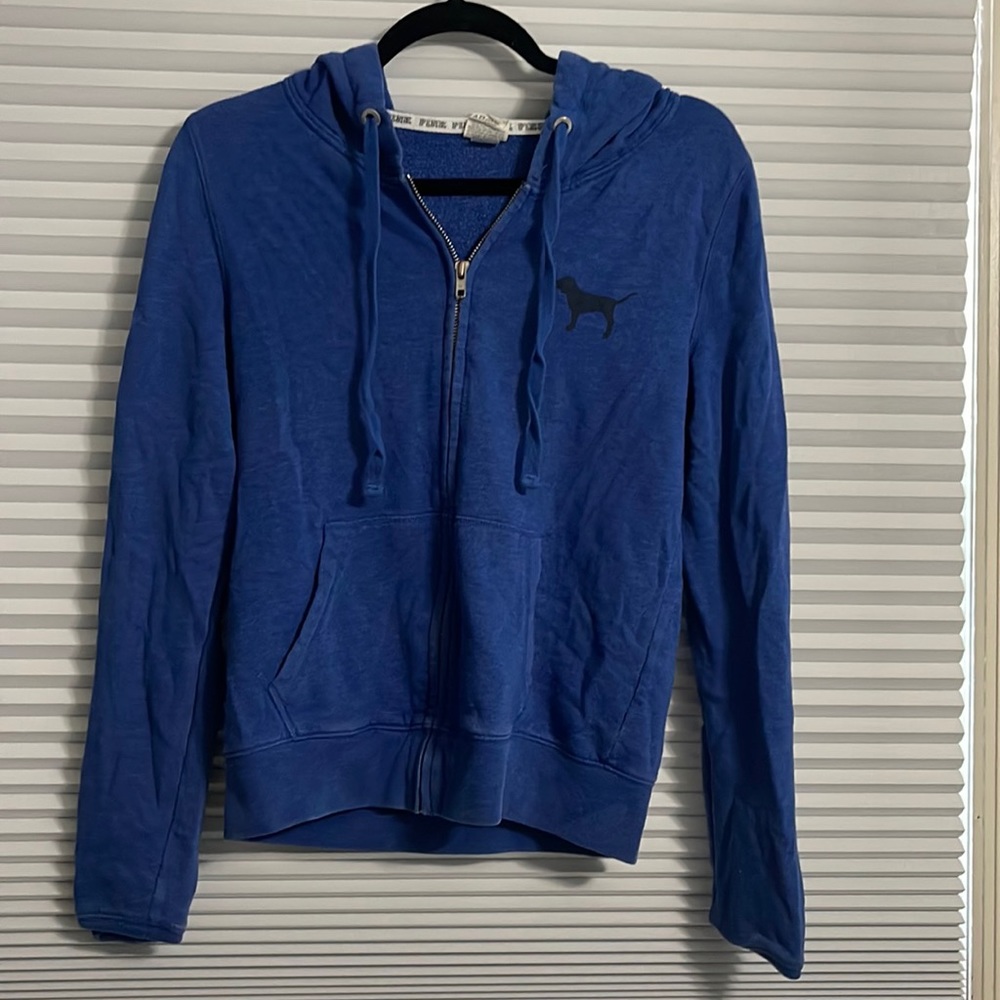 Victoria Secret PINK Blue Zip Up Hoodie